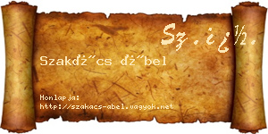 Szakács Ábel névjegykártya