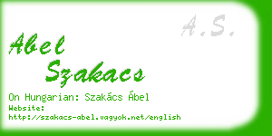 abel szakacs business card